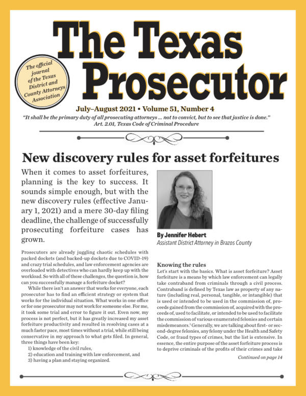 JulyAugust 2021 Texas District & County Attorneys Association