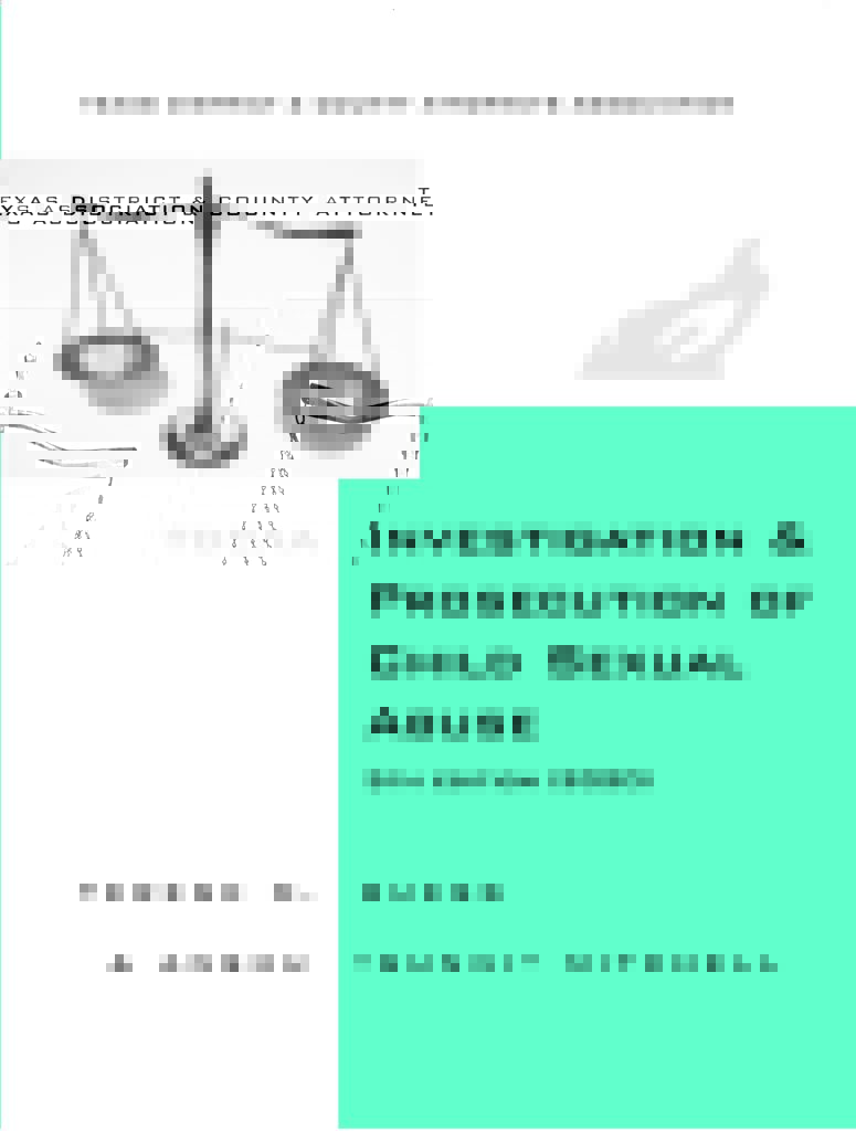 Child Sexual Abuse 2020 Texas District County Attorneys Association Child Sexual Abuse 2020 Texas District County Attorneys Association